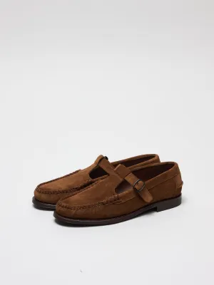 Alber Suede T-Bar Loafer, Tan