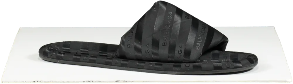 Balenciaga Black Hotel Logo Slides UK 6 EU 39 