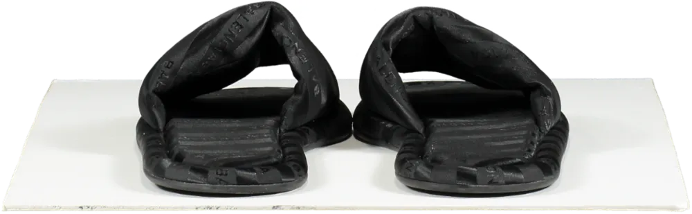 Balenciaga Black Hotel Logo Slides UK 6 EU 39 