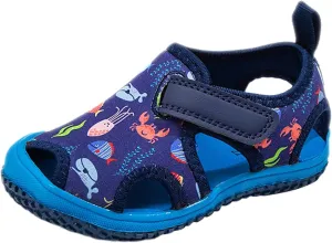 Boys Girls Cute Sandals Water Shoes Slip On Waterproo Adjustable Strap Closed Toe Slides Girls Black Dress Shoes
