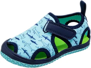 Boys Girls Cute Sandals Water Shoes Slip On Waterproo Adjustable Strap Closed Toe Slides Girls Black Dress Shoes
