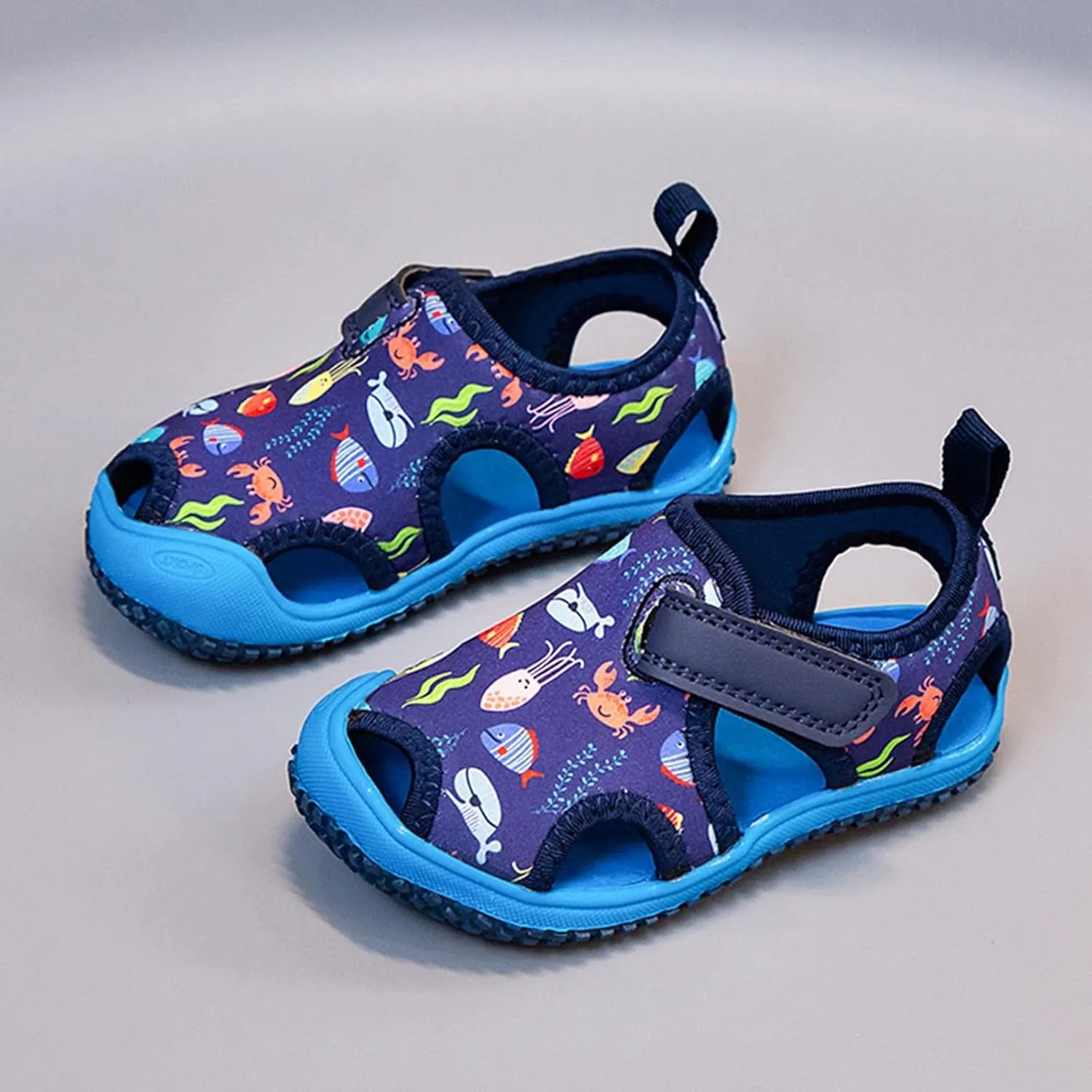 Boys Girls Cute Sandals Water Shoes Slip On Waterproo Adjustable Strap Closed Toe Slides Girls Black Dress Shoes