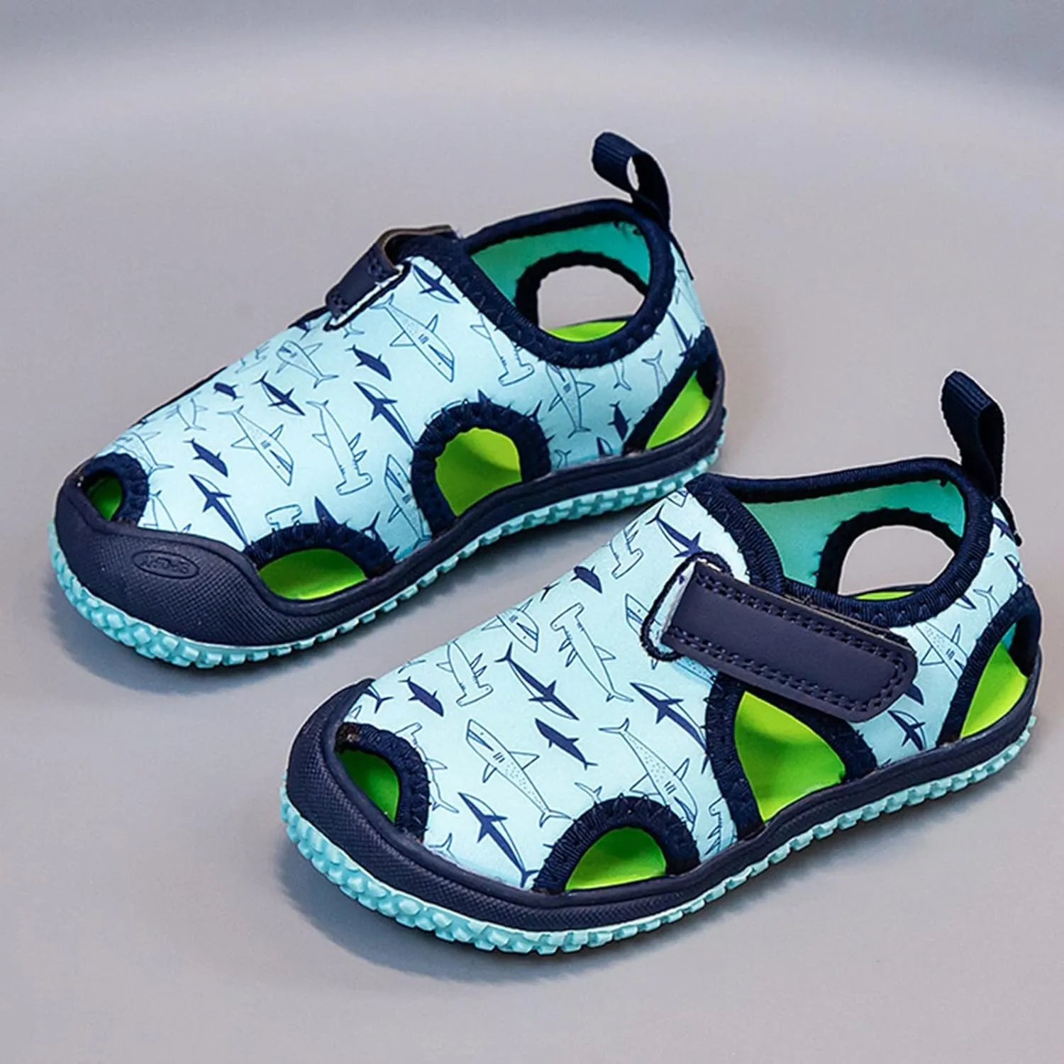 Boys Girls Cute Sandals Water Shoes Slip On Waterproo Adjustable Strap Closed Toe Slides Girls Black Dress Shoes