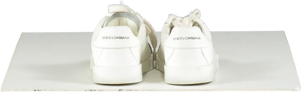 Dolce & Gabbana White Leather Portofino Logo Trainers UK 8 EU 25 