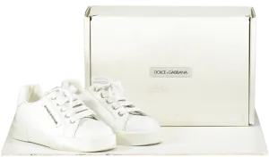 Dolce & Gabbana White Leather Portofino Logo Trainers UK 8.5 EU 26 