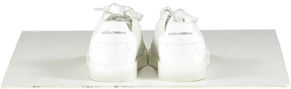 Dolce & Gabbana White Leather Portofino Logo Trainers UK 8.5 EU 26 