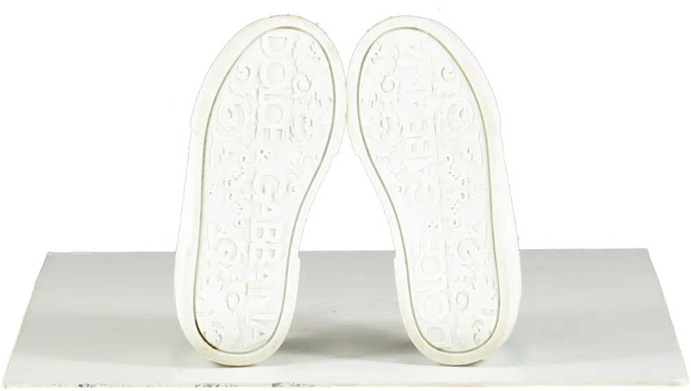 Dolce & Gabbana White Leather Portofino Logo Trainers UK 8.5 EU 26 