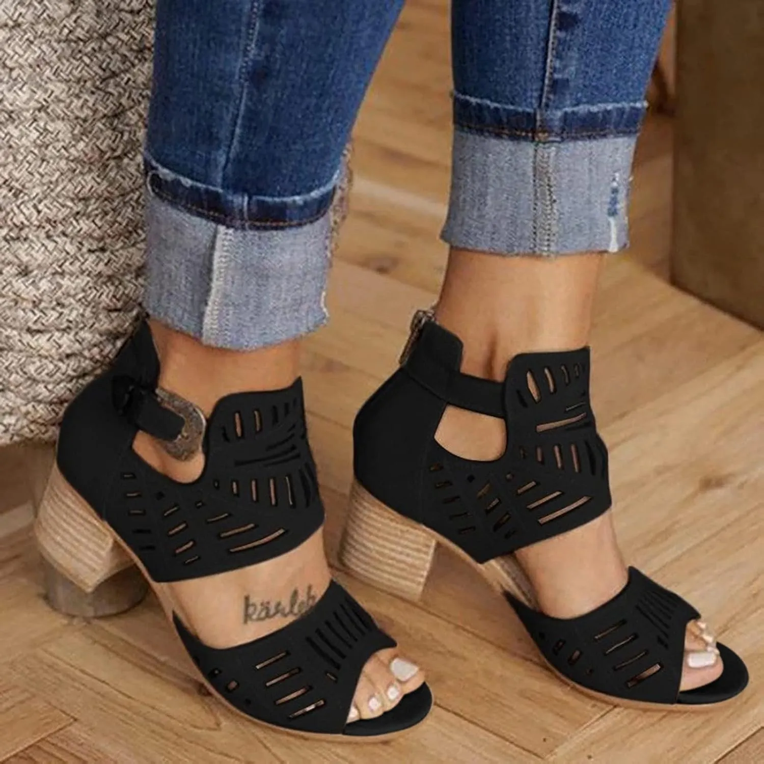 Dress Sandals for Women, Sandals Women Rhinestones Comfy Ankle Sandal Bling Hollow Out Shoes Casual Sandals