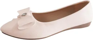 Dress Shoes for Women Bowknot Flats Pointed Toe Loafers Comfort Slip On Shoes Bowknot Business Shoes Casual Loafers