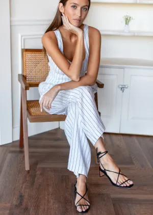 Emerson Fry Tie Up Heels in Black Leather