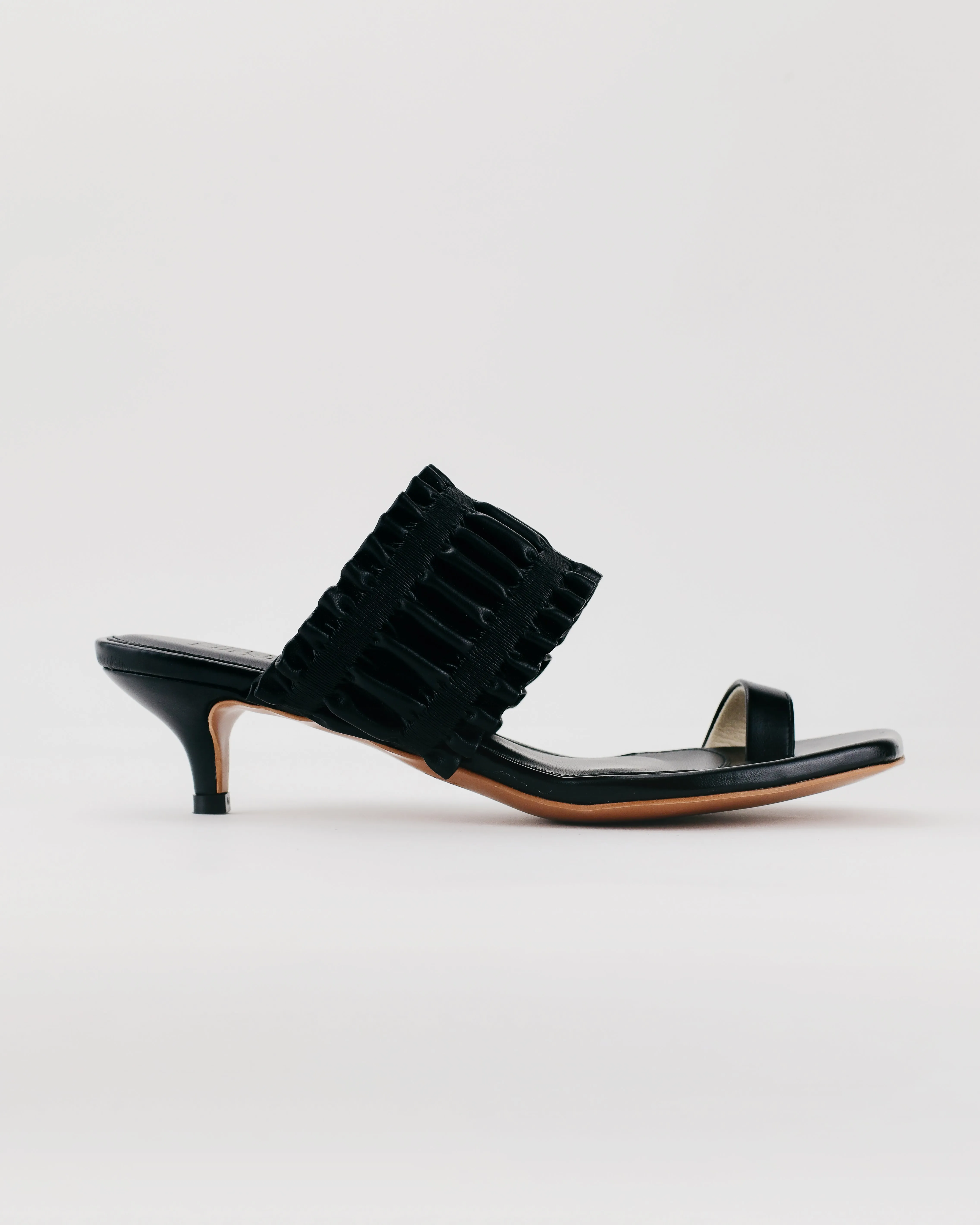 Eva Toe Loop Heel Mules (Black)