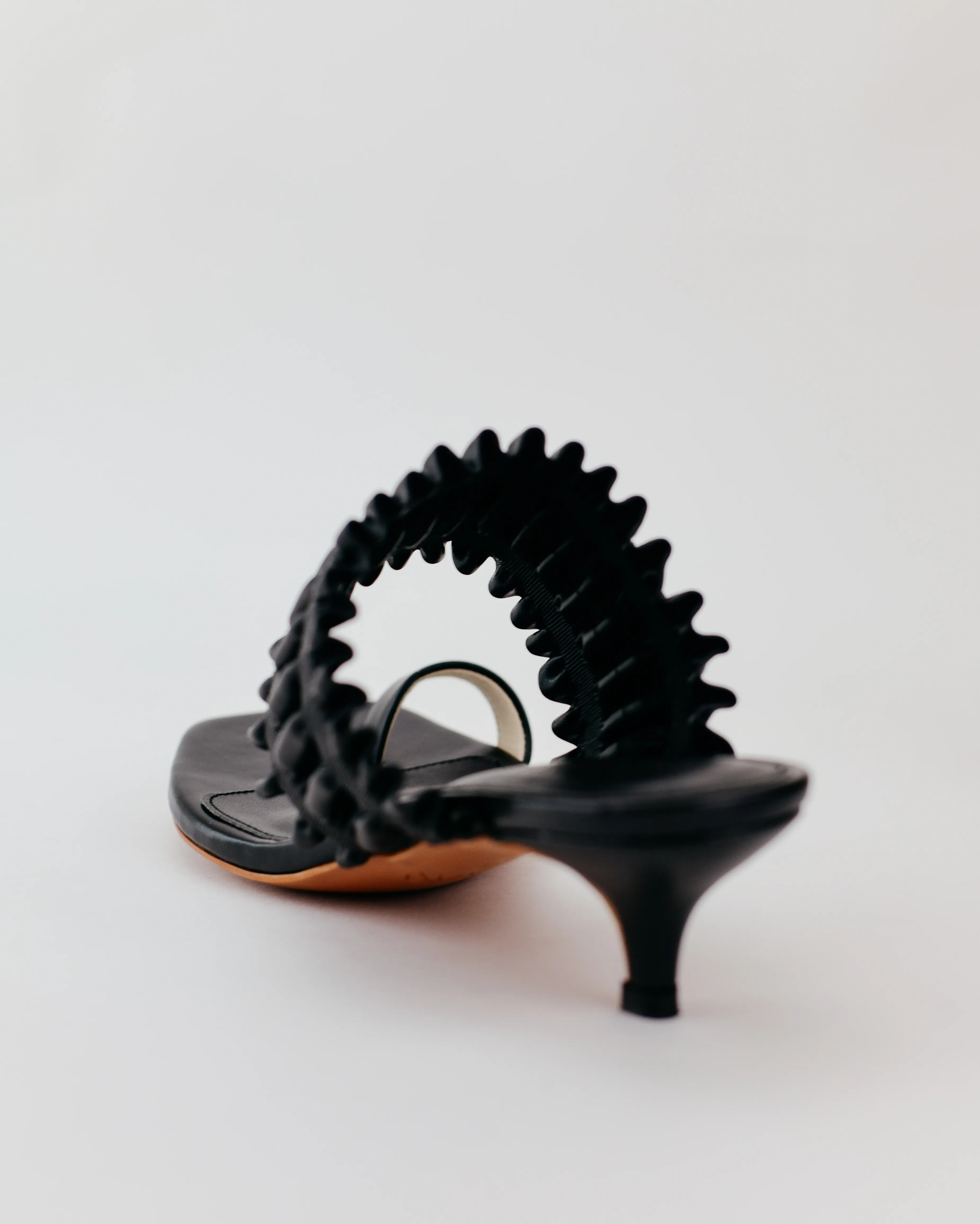 Eva Toe Loop Heel Mules (Black)