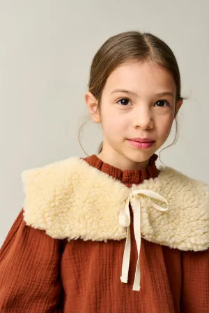 Faux shearling collar