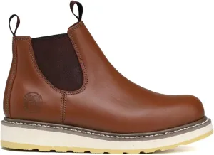 HANDPOINT Men's Chelsea Double Gore Pull-On Soft Toe Work Boots - Brown 84985