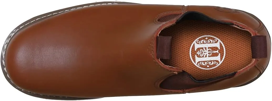 HANDPOINT Men's Chelsea Double Gore Pull-On Soft Toe Work Boots - Brown 84985