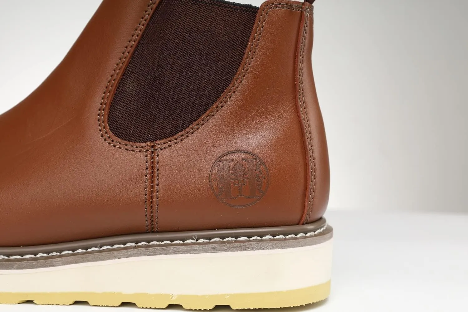 HANDPOINT Men's Chelsea Double Gore Pull-On Soft Toe Work Boots - Brown 84985