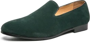 HOOENG Loafer Shoes for Men Simple Smoking Loafers Moccasins Shoes Vegan Leather Resistant Lightweight Anti-Slip Walking Slip On (Color : Green, Size : 8)