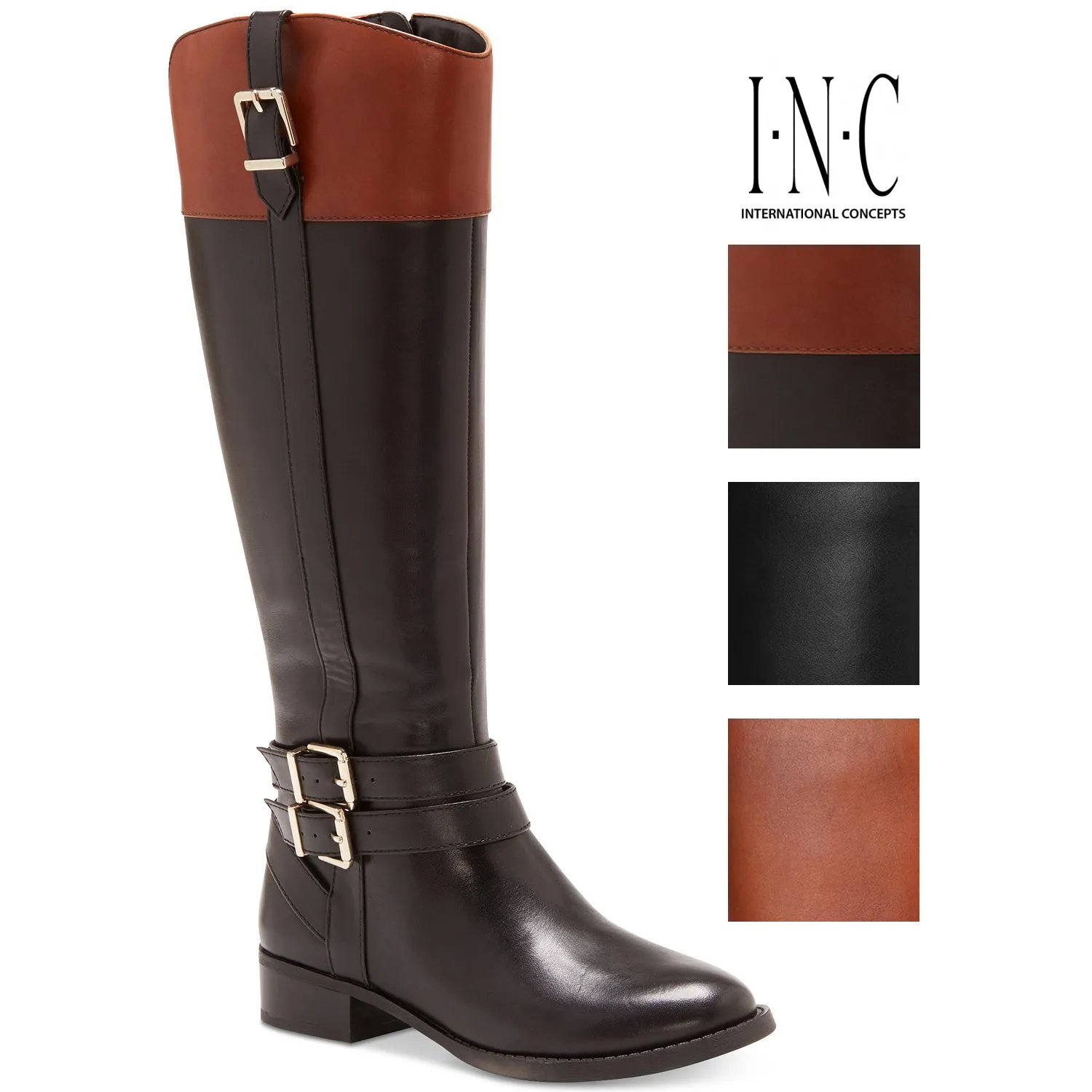 INC Womens Frankii Leather Riding Boots