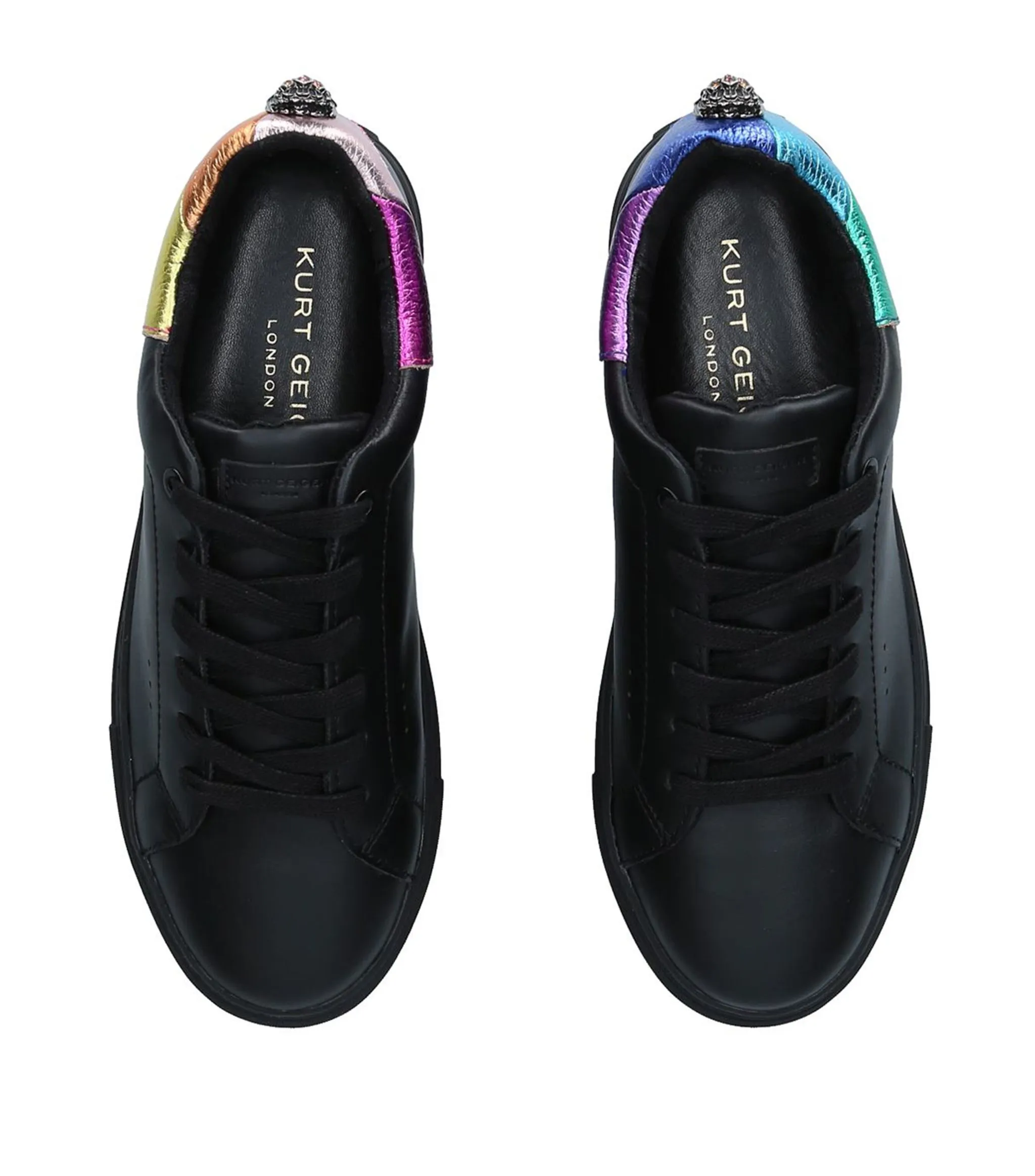 Kurt Geiger Black Laney Eagle Rainbow Detail Trainers UK 5 EU 38 