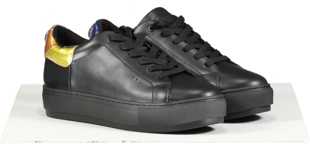 Kurt Geiger Black Laney Eagle Rainbow Detail Trainers UK 5 EU 38 