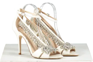 L.K.Bennett White X Jenny Packham Dahlia Ivory Crystals Sandals UK 7 EU 40 