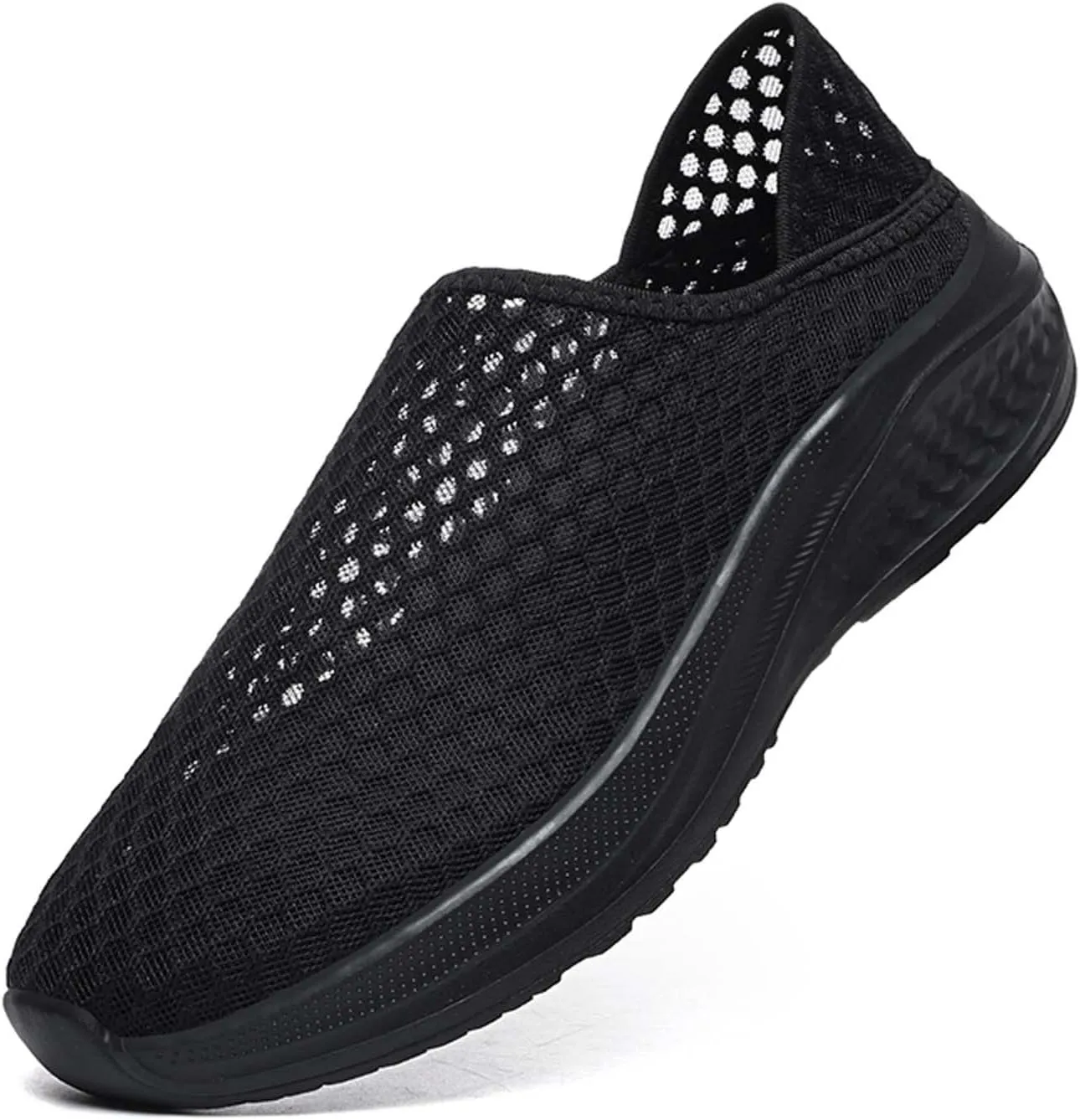 Men's Breathable Knit Sneakers Slip On Casual Shoes for Walking Running Yoga Gym Beach Comfortable Lightweight