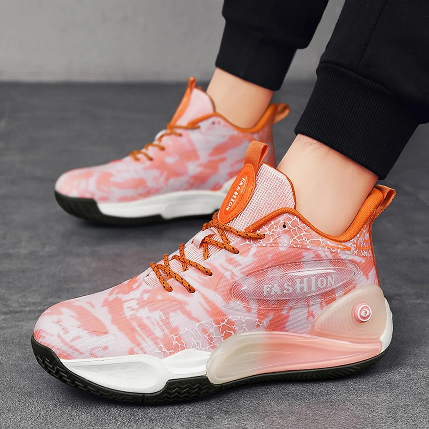 Men's Women's Multi-Color Graffiti Mesh Lightweight Anti Slip Arch Support Casual Training Sports Basketball Shoes, Comfortable Wide Version Road Running Shoes, Street Youth Team Athletic Shoes