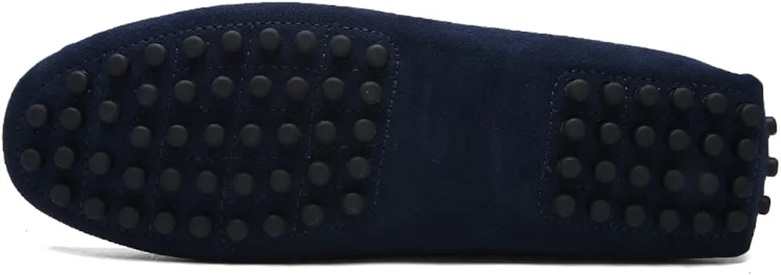 Santimon Mens Penny Loafers Suede Leather Casual Slip On Driving Wedding Prom Shoes Moccasins