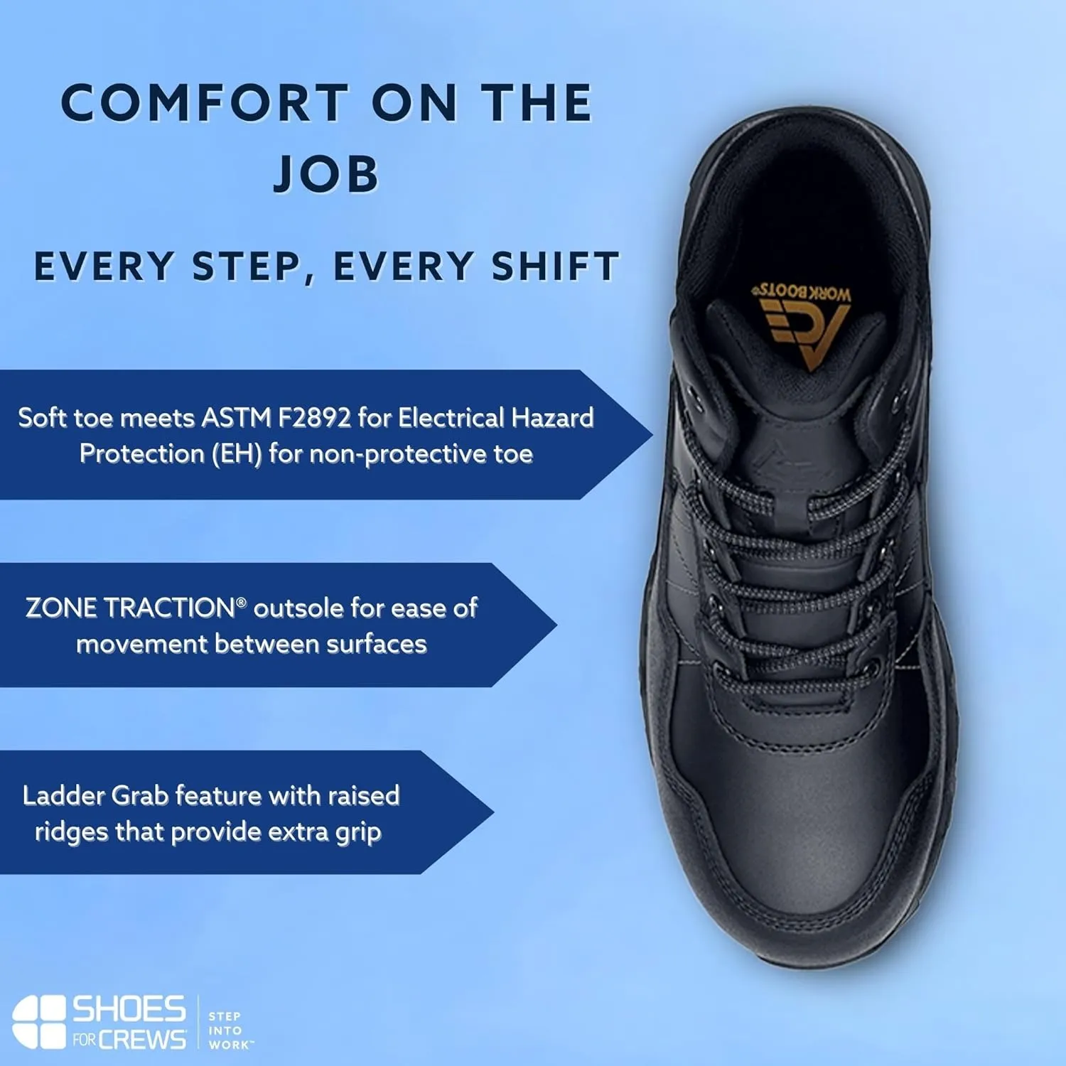 Shoes for Crews Men's Piston Soft Toe Sneaker