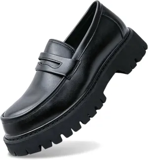 Spring and Autumn Edition Youth Le Fu Shoes Thick Soled Height Increasing Black Classic Casual Shoes for Men