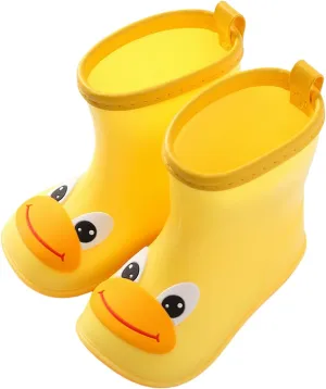 Toddler Rain Boots Duck Cartoon Children Rain Shoes Boys and Girls Water Shoes Baby Waterproof Shoes Boys Water Shoes