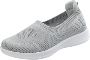 Women's Slip on Sneakers Shoes Woven Orthopedic Breathable Soft Shoes Walking Diabetic Foam Shoes Hands Free Slip in